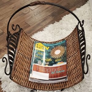 "U" Shape Magazine/Wood/Blanket Storage Basket